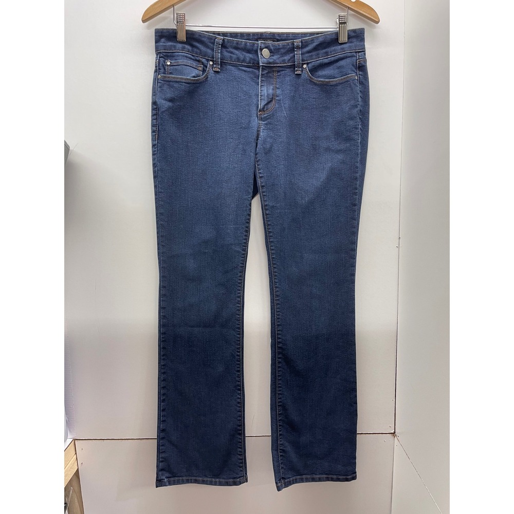 Ann Taylor Modern Fit Jeans 6P Petite Dark Wash Straight Leg Denim Blue